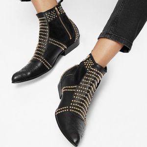 ANINE BING Charlie Boots with Gold Studds